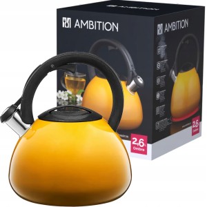 Czajnik z gwizdkiem Ombre 3 l musztardowy AMBITION
