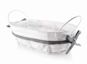 Koszyk metalowy na pieczywo biały 25cm 