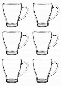 Komplet szklanek ze szkła żaroodpornego 6szt 250ml z uchem LILI