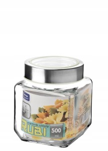 Pojemnik szklany na żywność RUBI  500ml szary
