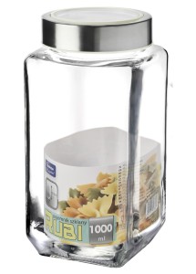 Pojemnik szklany na żywność RUBI  1000ml szary