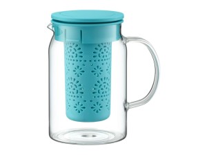 Dzbanek szklany z zaparzaczem 1000ml Nordic turkus