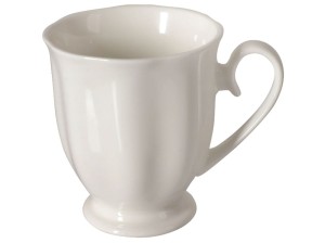 Kubek porcelanowy fala na nóżce 300ml Diana biały 