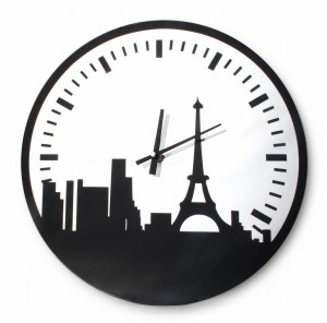 Zegar szklany okrągły 38cm PARIS