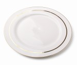 Talerz porcelanowy obiadowy płytki 27cm Mirella biały 