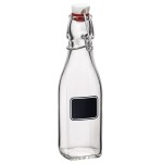 Butelka szklana kwadratowa z klipsem i etykietą 250ml Swing