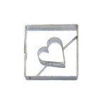 Wykrawacz metalowy do ciastek 4,6 cm kwadrat z sercem